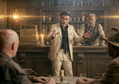 Silas Telling his Story at the Wild Stud